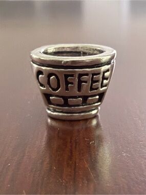 Coffee Cup Charm in Sterling Silver
